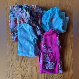 0-3 to 3-6 Month Baby Girl Clothing Bundle